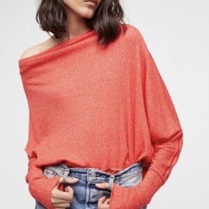 Free People We The Free Londontown‎ Thermal Top XS Red OB658525